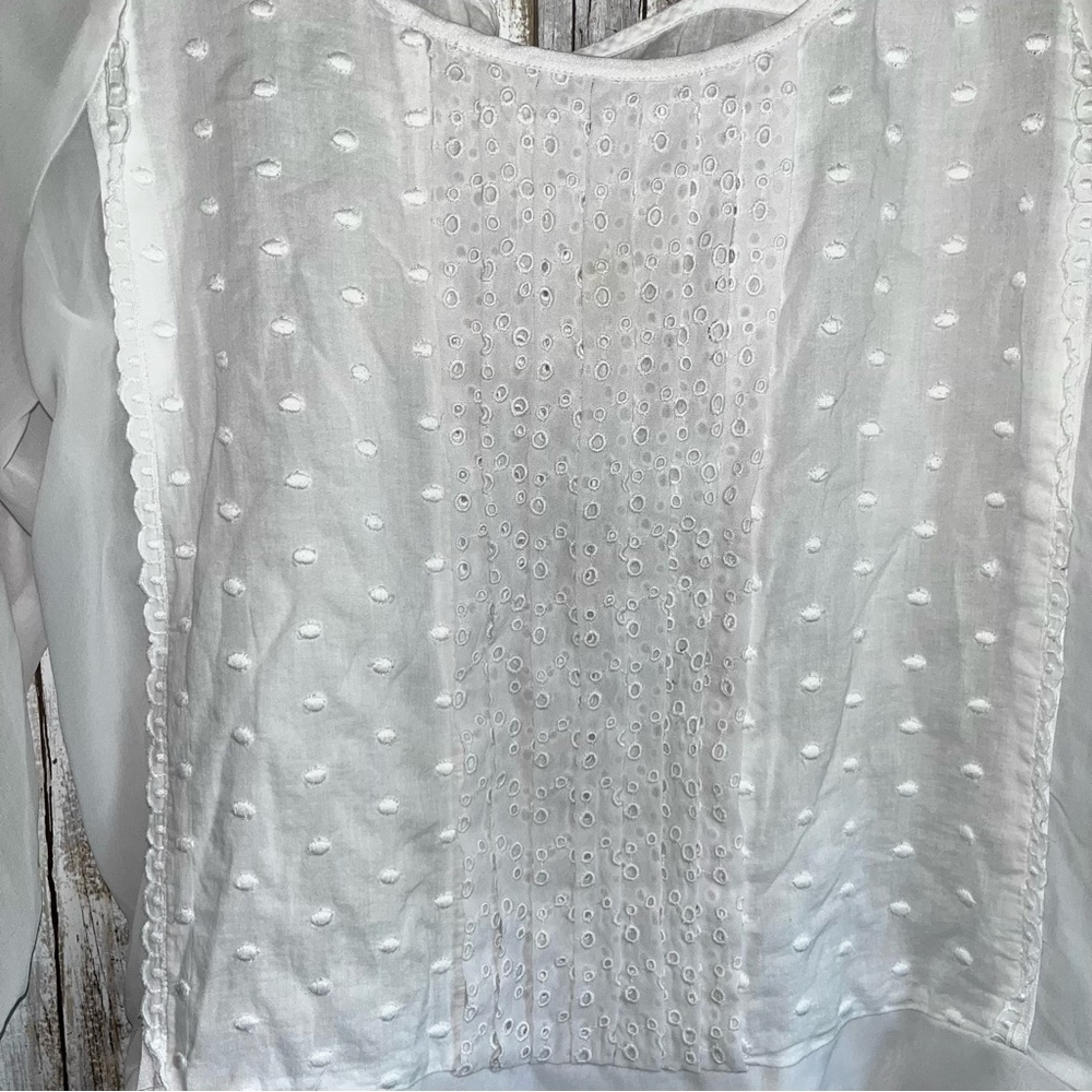 American Eagle White Sheer Ikat Blouse - Picture 4 of 6